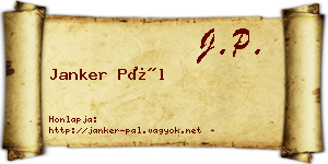 Janker Pál névjegykártya